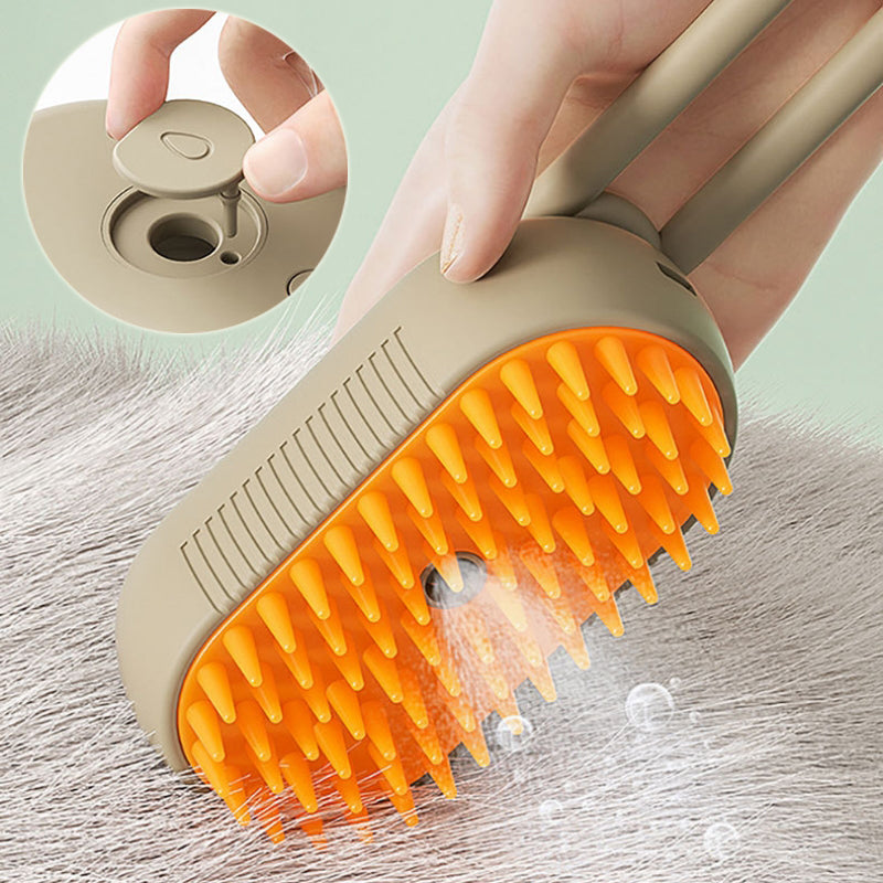 3-in-1 Electric Steam Pet Brush — Self-Cleaning Grooming Comb for Cats & Dogs
