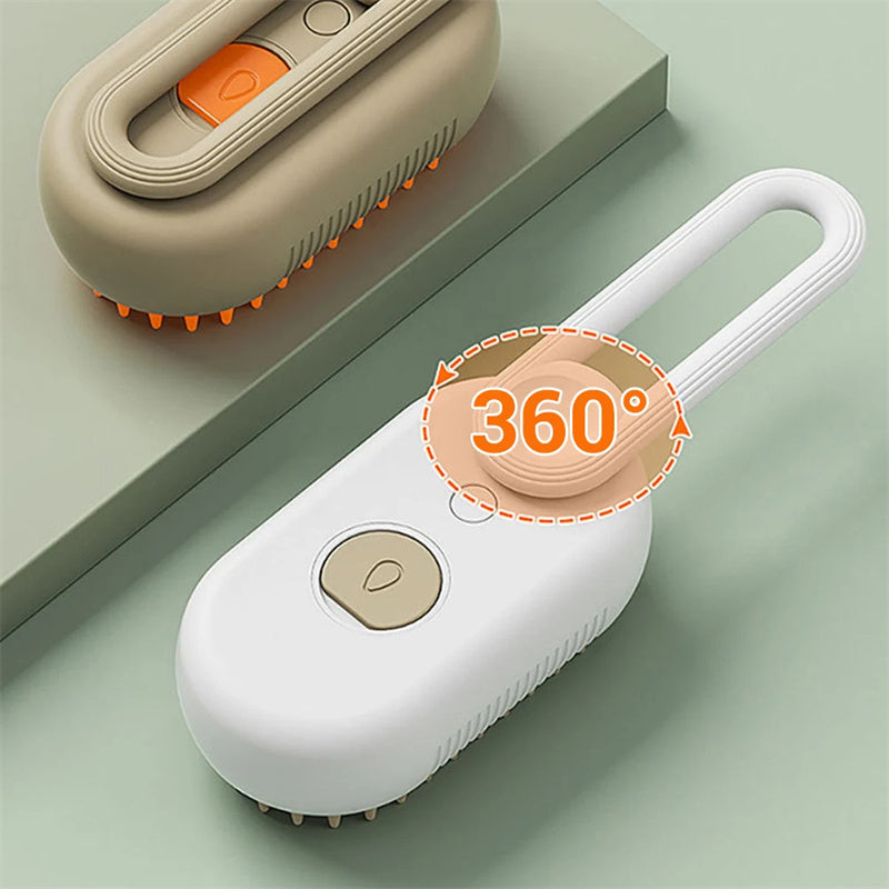 3-in-1 Electric Steam Pet Brush — Self-Cleaning Grooming Comb for Cats & Dogs